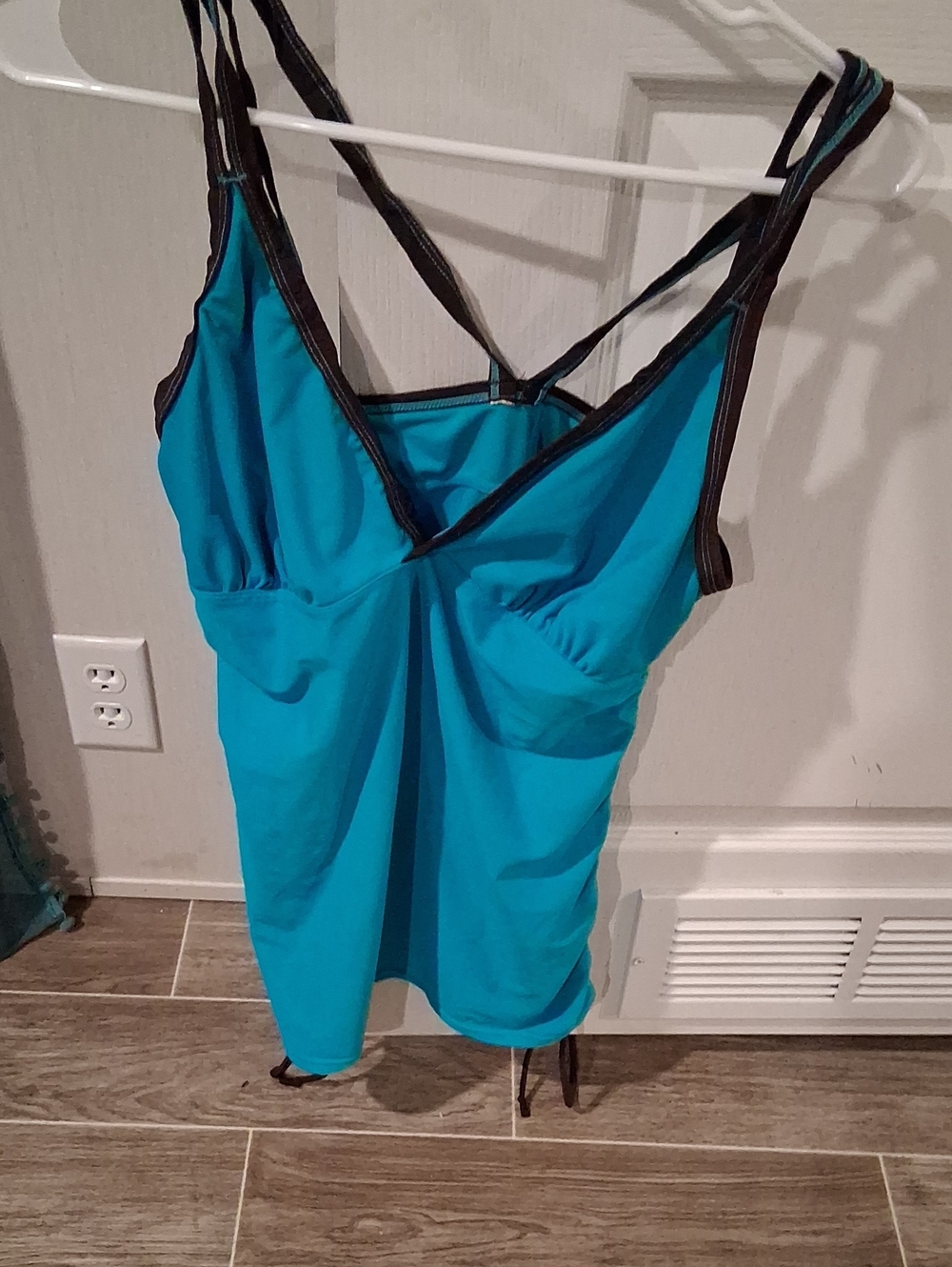 Blue Strappy Women's Camisole Swimsuit